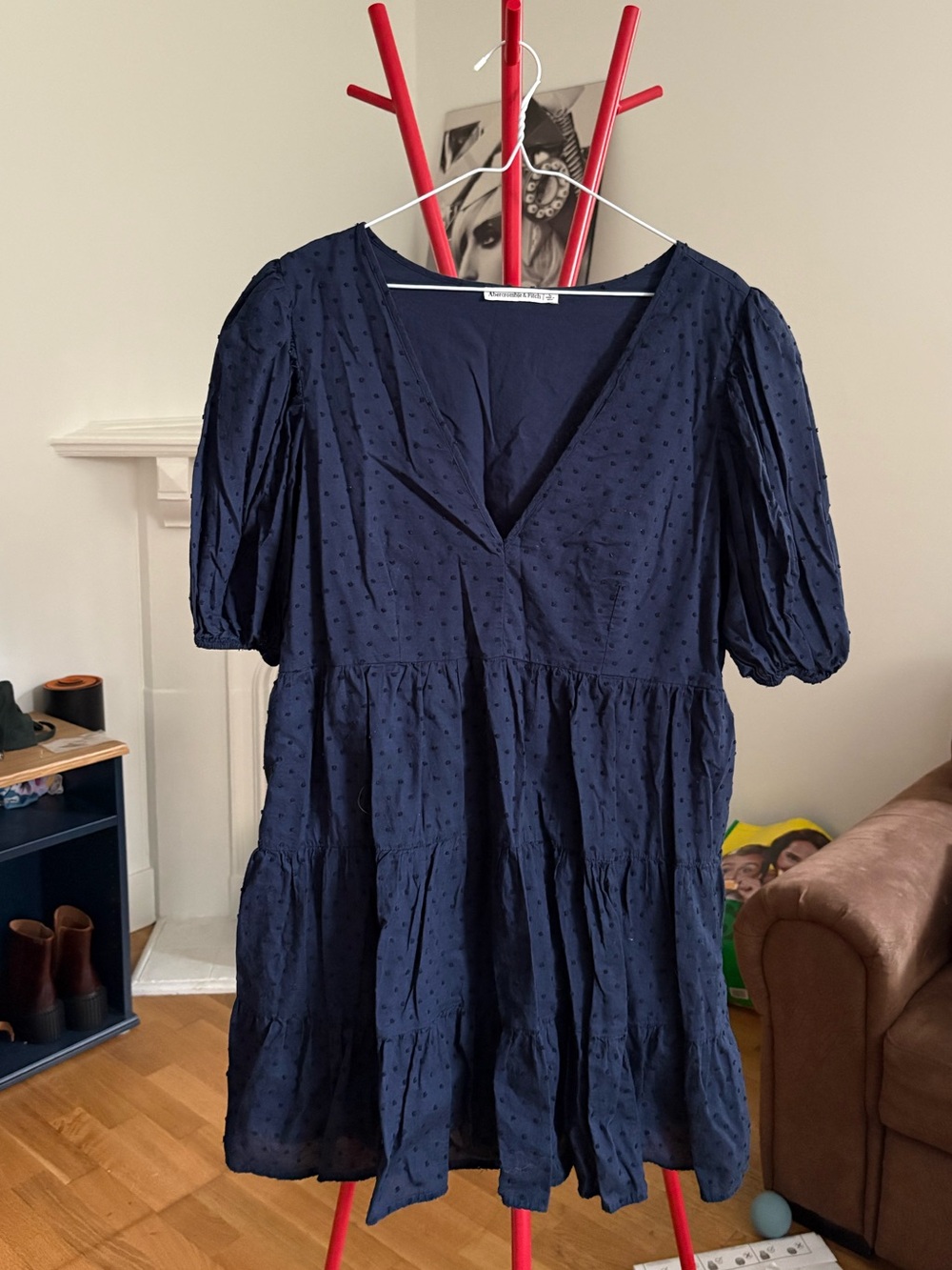 Abercrombie & Fitch Navy Textured Mini Dress
